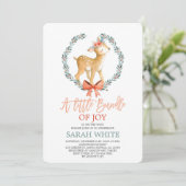 kerstbundel van het Baby shower van de vroedhert Kaart (Staand voorkant)