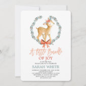 kerstbundel van het Baby shower van de vroedhert Kaart (Voorkant)