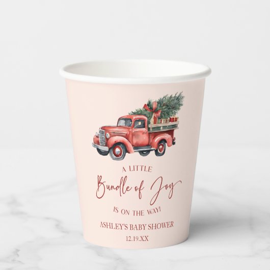 Kerstbundel van Joy Christmas Baby shower Papieren Bekers (Achterkant)