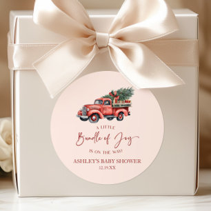 Kerstbundel van Joy Christmas Baby shower Ronde Sticker