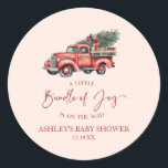 Kerstbundel van Joy Christmas Baby shower Ronde Sticker<br><div class="desc">Dit zijn Christmas Tree Truck Bundel van Joy Christmas Baby shower Holiday Baby shower Party Favor Stickers!</div>