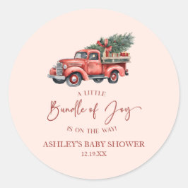 Kerstbundel van Joy Christmas Baby shower Ronde Sticker