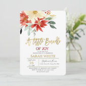 Kerstbundel van vreugde winterse Baby shower Kaart (Staand voorkant)