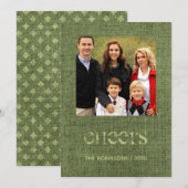 Kerstbundelfamilie foto feestdagenkaart (Voorkant / Achterkant)