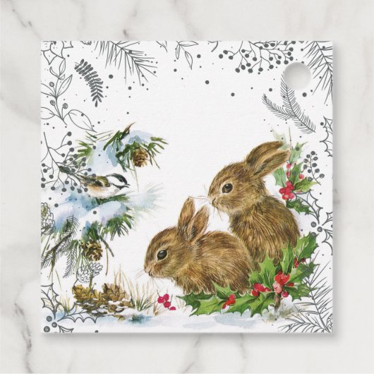  kerstbundels en Holly Bedankjes Labels (Achterkant)