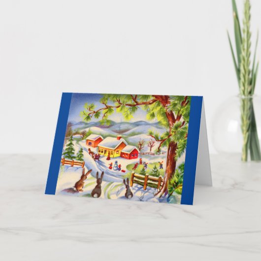 Kerstbunnies die kerstmis bekijken kaart (Voorkant)