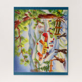 Kerstbunnies die kerstmis bekijken legpuzzel (Verticaal)