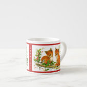 KerstBunnies Fox Child's Cup Persoonlijke naam Espresso Kop (Voorkant rechts)