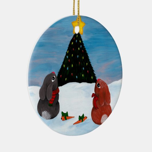 kerstBunnies Keramisch Ornament (Rechts)