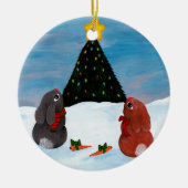 kerstBunnies Keramisch Ornament (Voorkant)