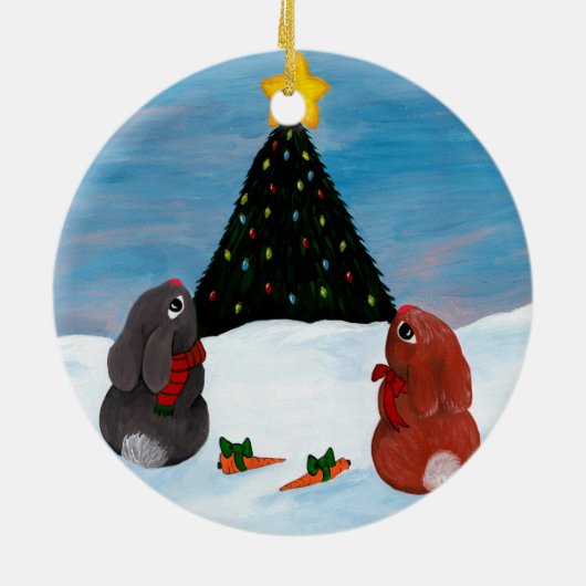 kerstBunnies Keramisch Ornament (Achterkant)