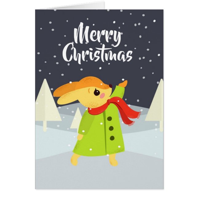 KerstBunny die Snowflakes vangt (Voorkant)