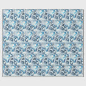 Kerstbunny en sneeuwuil cadeaupapier (Vlak)