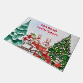 Kerstbunny Family Doormat Deurmat (Schuin)