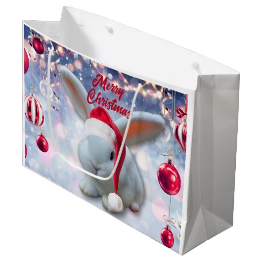 KerstBunny Groot Cadeauzakje (Voorkant Gekanteld)