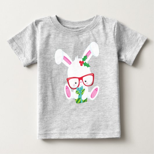 KerstBunny, hipster Bunny met bril (Voorkant)