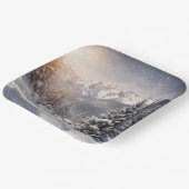 Kerstbunny in sneeuwvlokken papieren bordje (Gebogen)