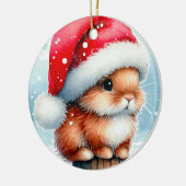 KerstBunny Keramisch Ornament (Links)