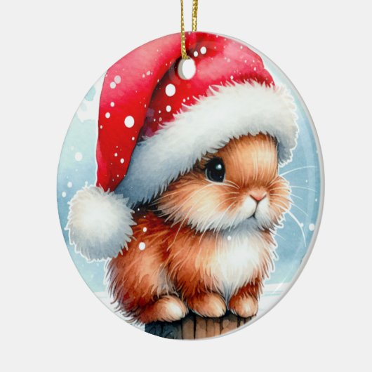 KerstBunny Keramisch Ornament (Links)