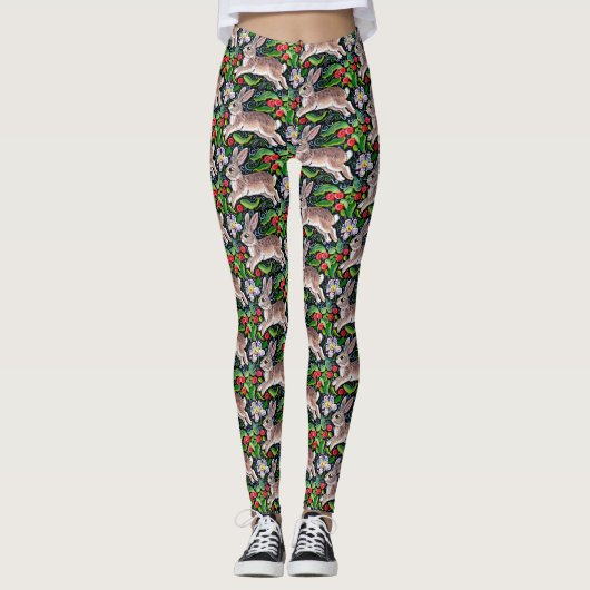 KerstBunny Rabbit Berries Leggings vrouwen (Voorkant)