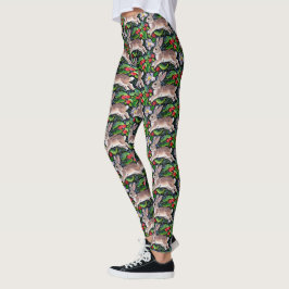 KerstBunny Rabbit Berries Leggings vrouwen