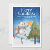 KerstBunny Rabbit Decorbitboom Snow Kaart (Voorkant)