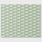 KerstBunny Rabbit Green Vines & Scrolls Cute Cadeaupapier (Vlak)