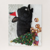 KerstBunny Rabbit in een kersthat Legpuzzel (Verticaal)
