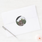 KerstBunny Ronde Sticker (Envelop)