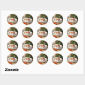 KerstBunny Ronde Sticker (Vel)