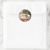 KerstBunny Ronde Sticker (Tas)
