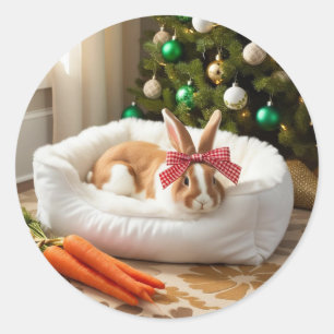 KerstBunny Ronde Sticker