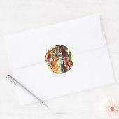 KerstBunny Ronde Sticker (Envelop)