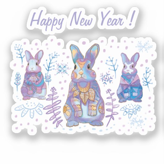 KerstBunny Sticker (Voorkant)