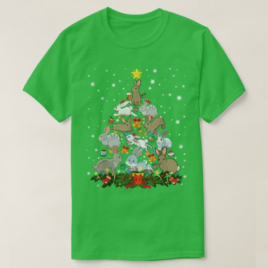 KerstBunny Tree Funny Rabbit Lover Xmas Decor T-shirt (Design voorkant)