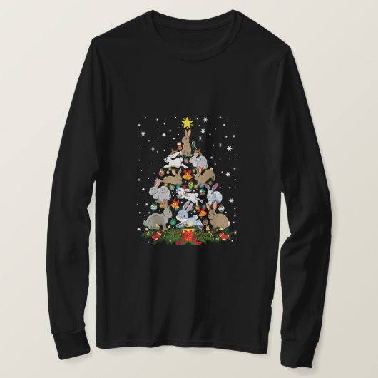 KerstBunny Tree Funny Rabbit Lover Xmas Decor T-shirt (Design voorkant)