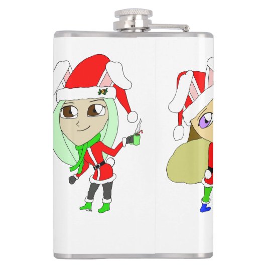 KerstBunnymemeisjes Heupfles (Achterkant)