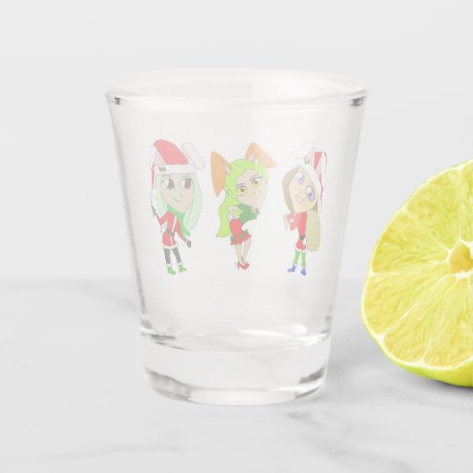 KerstBunnymemeisjes Shot Glas (Achterkant)