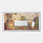 Kerstbureaumat – Grappige Draak & Cadeaus – Fes Bureaumat (Keyboard & Muis)