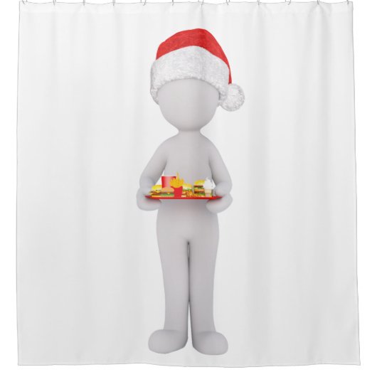 kerstburger santa douchegordijn (Voorkant)