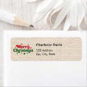 Kerstburlap beige rustiek retouradres etiket (Insitu)