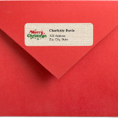 Kerstburlap beige rustiek retouradres etiket