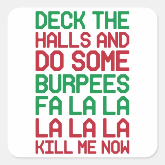 Kerstburpees Vierkante Sticker (Voorkant)