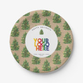 kerstbusiness Logo  kerstboom Papieren Bordje (Voorkant)