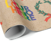 kerstbusiness Logo Vintage Wreath Kraft Cadeaupapier (Rol Hoek)