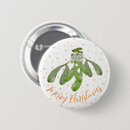 KerstButton Oorspronkelijke Waterverf Mistletoe Ronde Button 5,7 Cm