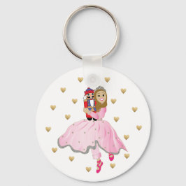 kerstButton sleutelhanger Lt Brwn Hair Nutkraker