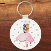 kerstButton sleutelhanger Lt Brwn Hair Nutkraker (Voorkant)