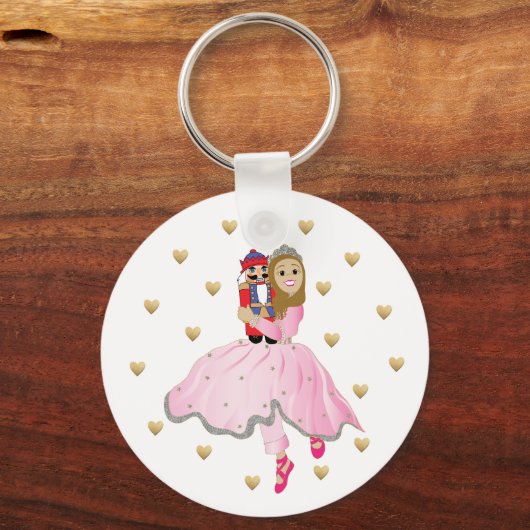 kerstButton sleutelhanger Lt Brwn Hair Nutkraker (Voorkant)