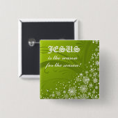 kerstButton Vierkante Button 5,1 Cm (Voorkant /achterkant)